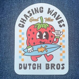 NWT DUTCH BROS MAY STICKER OF THE MONTH “CHASING WAVES”
